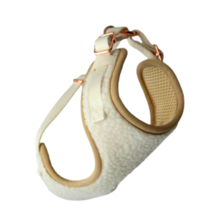 Soft Fleece Dog Harness with Rose Gold Accents