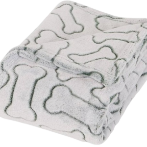 Plush Dog Bone Patterned Blanket