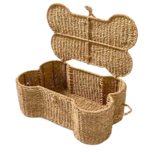 Bone-Shaped Woven Storage Basket for Pet Supplies