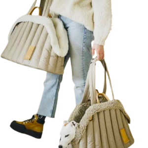 Plush Quilted Pet Carrier Bag with Sherpa Lining