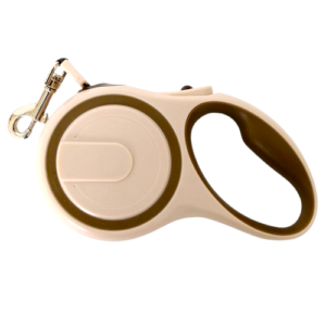 Retractable Dog Leash with Ergonomic Beige Design