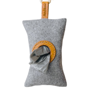 Felt and Leather Waste Bag Holder for Pet Walks