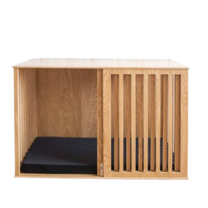 Modern Wooden Pet Crate with Sliding Panel Design