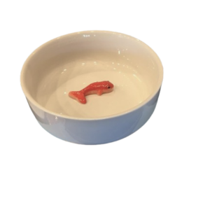 Ceramic Pet Bowl with Decorative Fish - Fun & Stylish Design